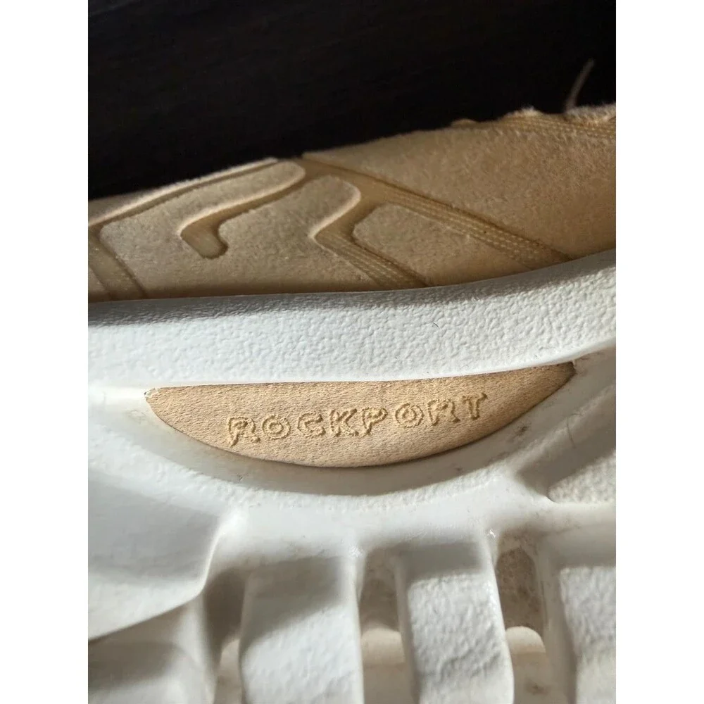 Rockport Womens Sneaker Tan Beige AdiPRENE Lace Up Walking Shoe Size 9